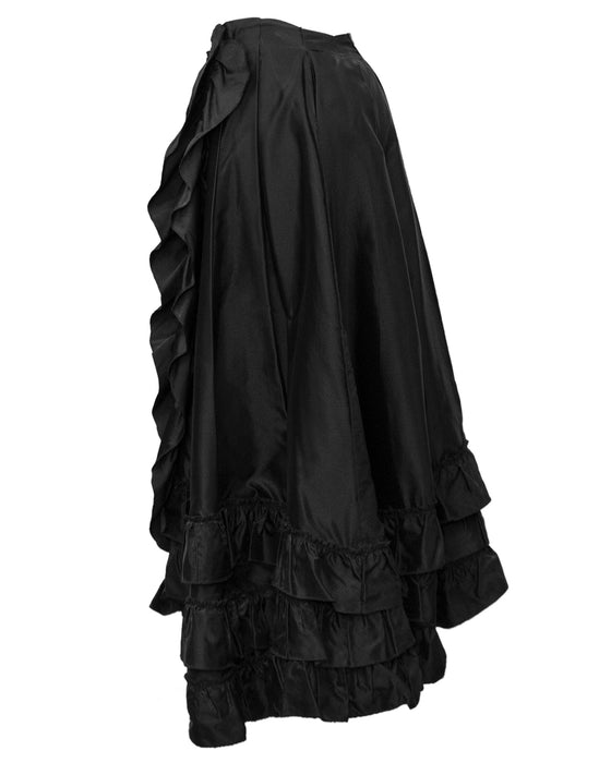 Black Ruffle High Low Skirt