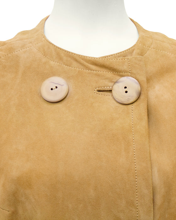 Beige Kid Suede Coat