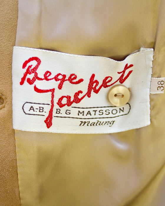 Beige Kid Suede Coat