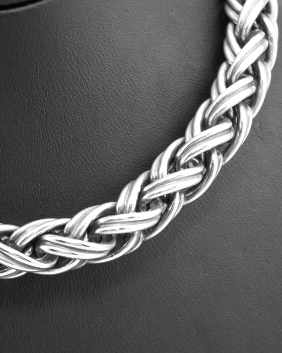 Italian Sterling Silver Thick Rope Chain Necklace