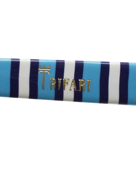 Blue and White Stripe Sunglasses