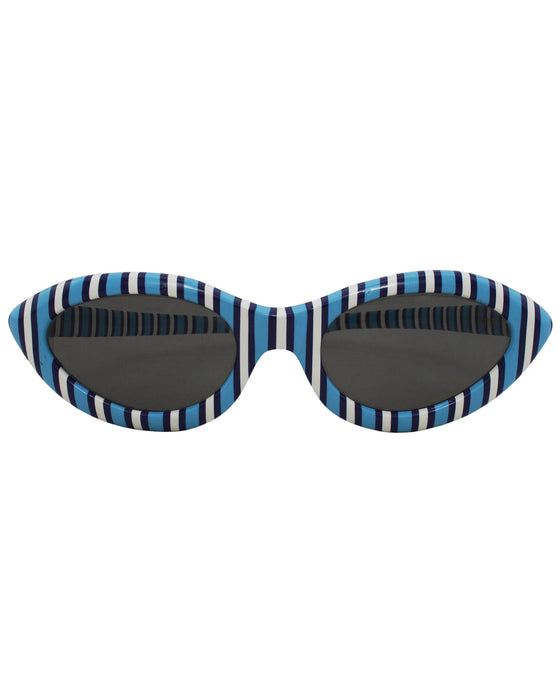 Blue and White Stripe Sunglasses
