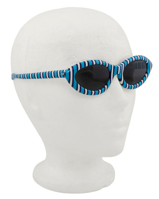 Blue and White Stripe Sunglasses