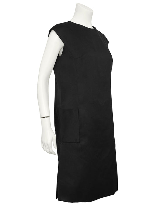 Black Silk/Satin Shift Dress
