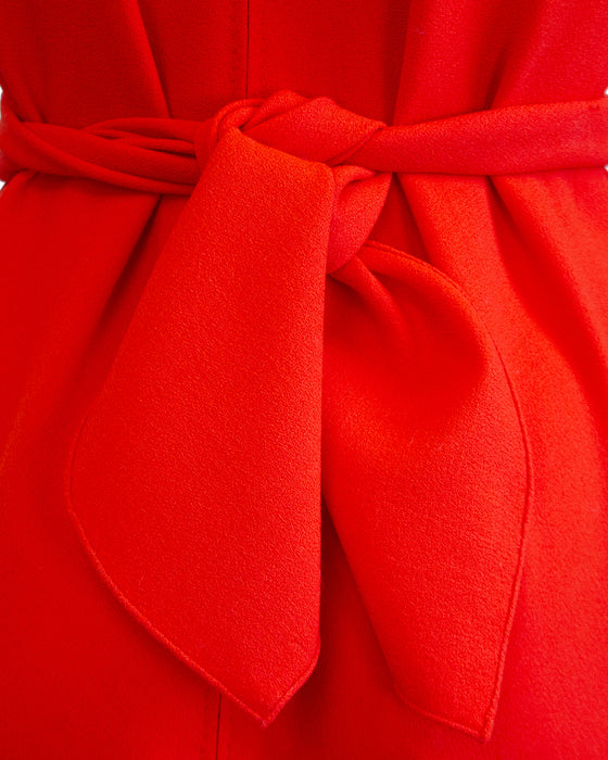 Red Evelyn Byrnes Flame Rayon Crepe Gown