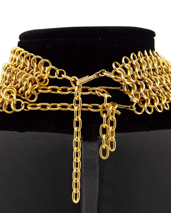 Chainmail Choker with Rhinestone Drops