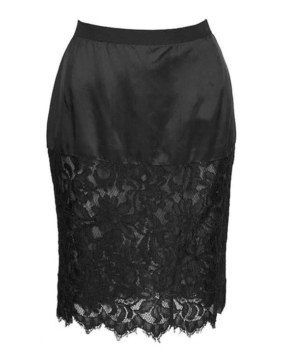 Black Fortuny Pleated Jacket With Lace Skirt