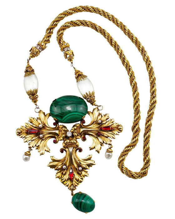 1984 Haute Couture Medallion and Gilt Metal Pendant