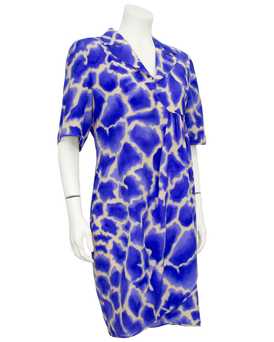 Blue and Beige Abstract Dress