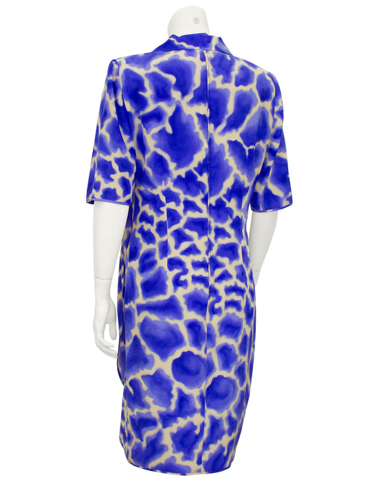 Blue and Beige Abstract Dress