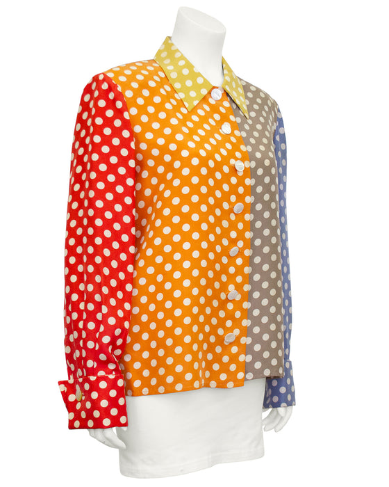 Multi Color Polka Dot Silk Shirt