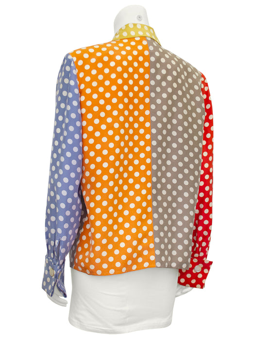 Multi colored shop polka dot blouse