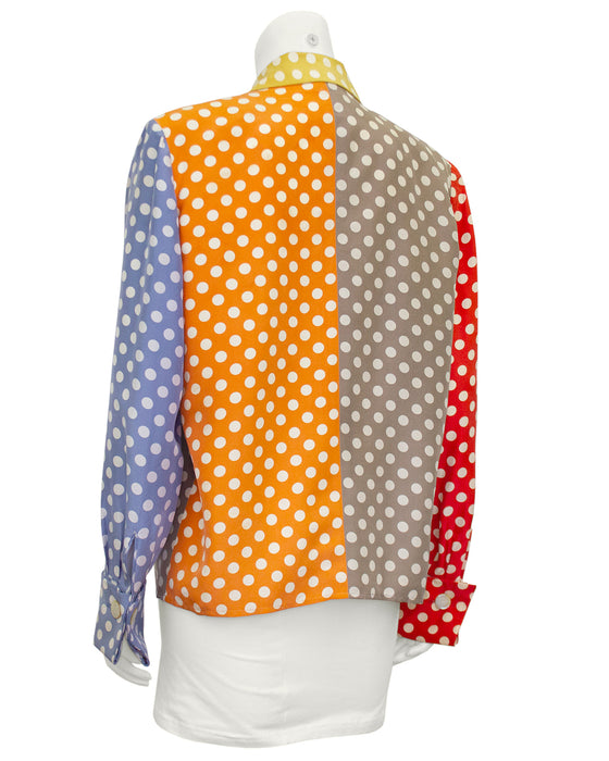 Multi Color Polka Dot Silk Shirt