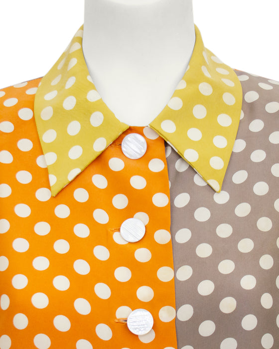 Multi Color Polka Dot Silk Shirt