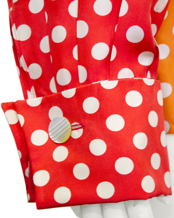 Multi Color Polka Dot Silk Shirt