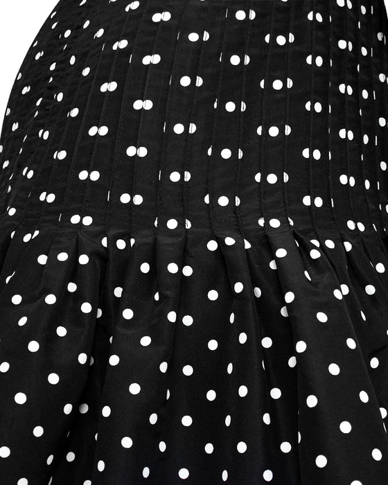 Black and White Strapless Polka Dot Cocktail Dress