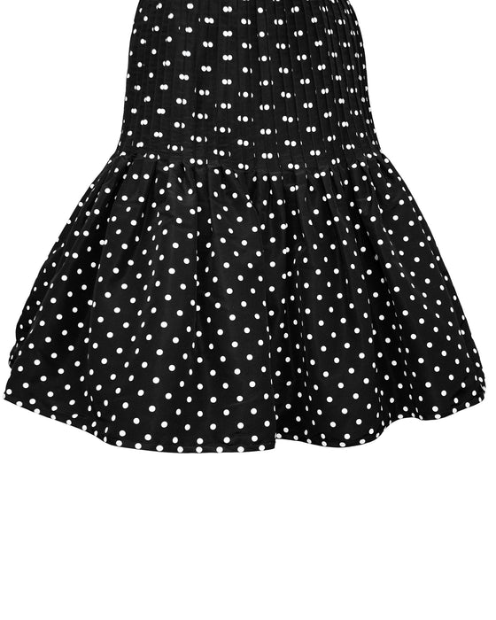 Black and White Strapless Polka Dot Cocktail Dress