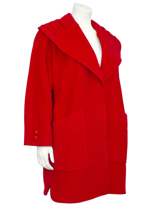 Red Wool Swing Coat