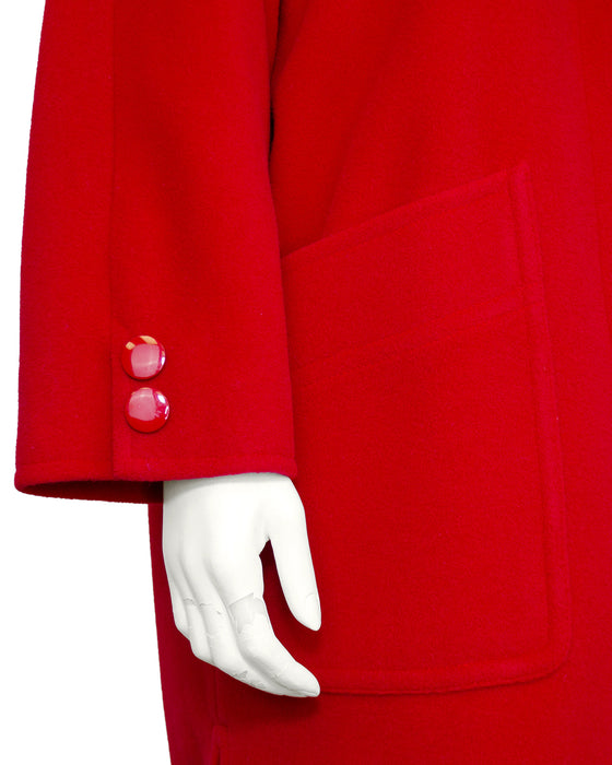 Red Wool Swing Coat