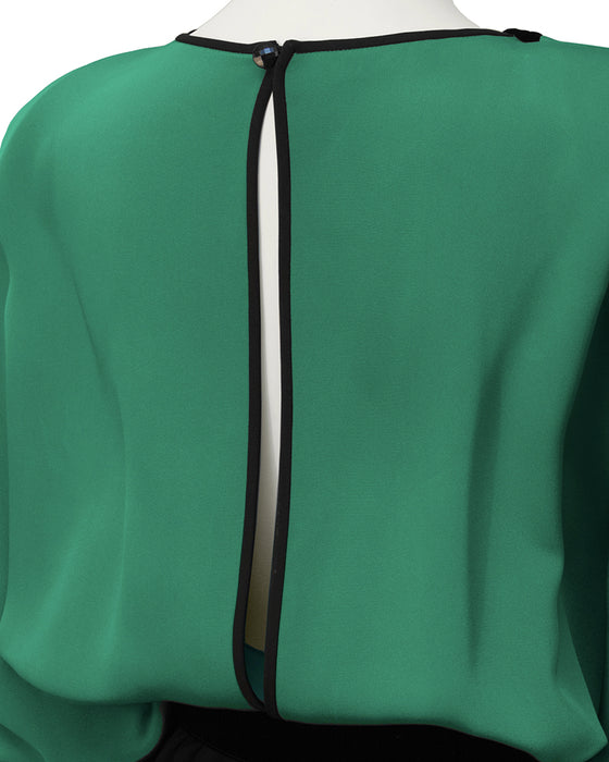 Green and Black Gown
