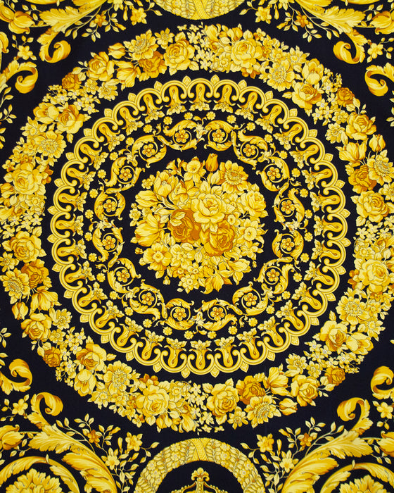 Black and Gold Baroque Silk Scarf