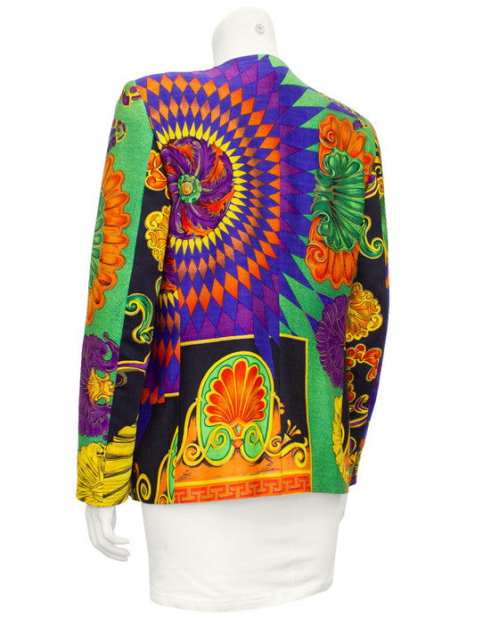 Multi Colour Baroque Print Jacket