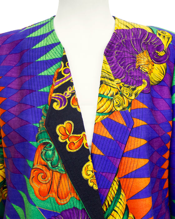 Multi Colour Baroque Print Jacket