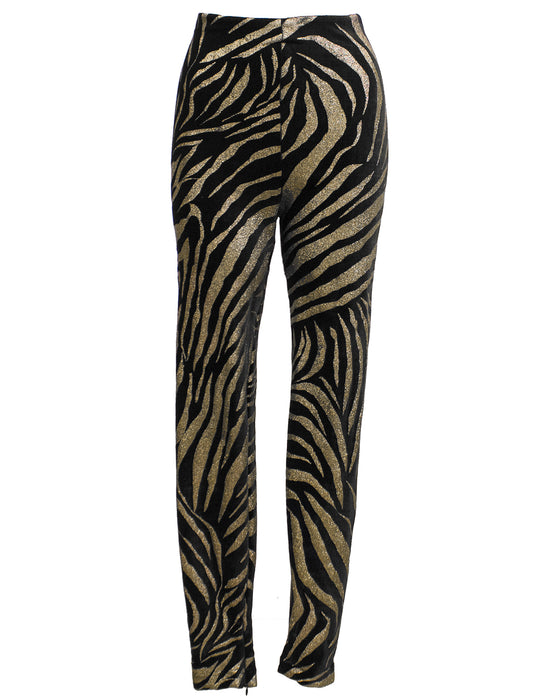 Black and Gold Tiger Stripe Leggings