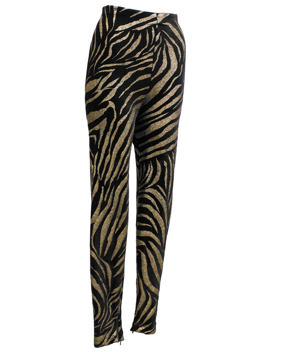 Black and Gold Tiger Stripe Leggings