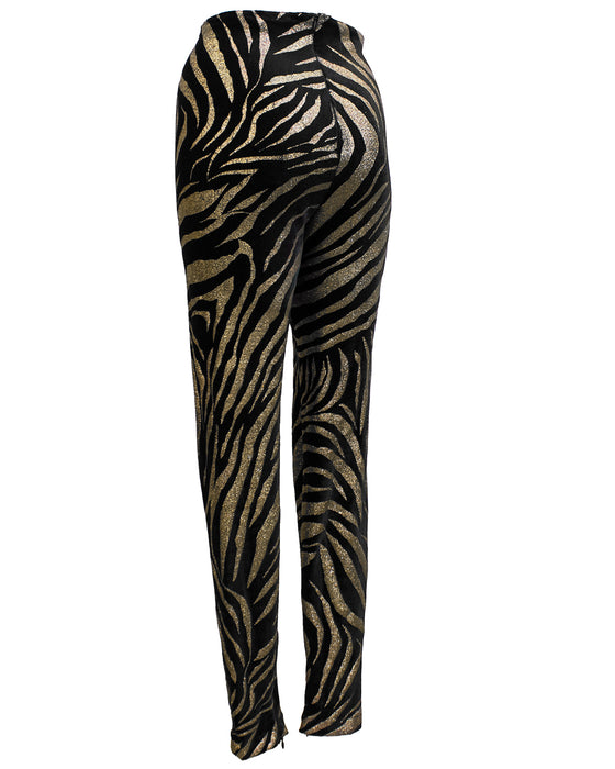 Black and Gold Tiger Stripe Leggings