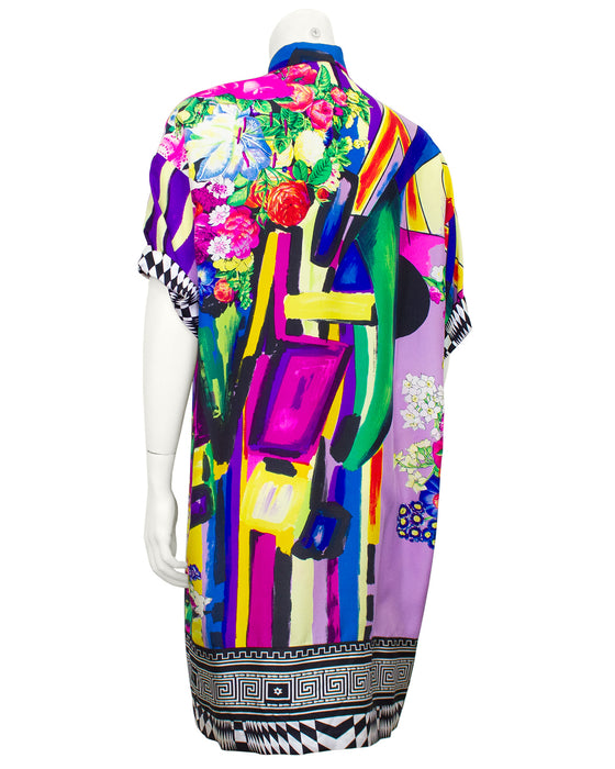 Multi Colour Silk Shirt Dress