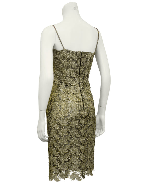 Gold Lace Slip Dress