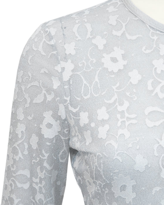 Silver Lurex Lace Bodysuit