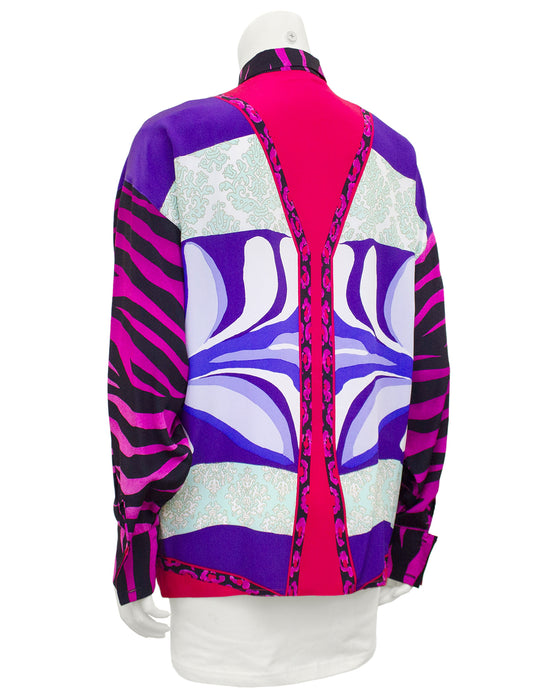 Pink and Purple Silk Shirt
