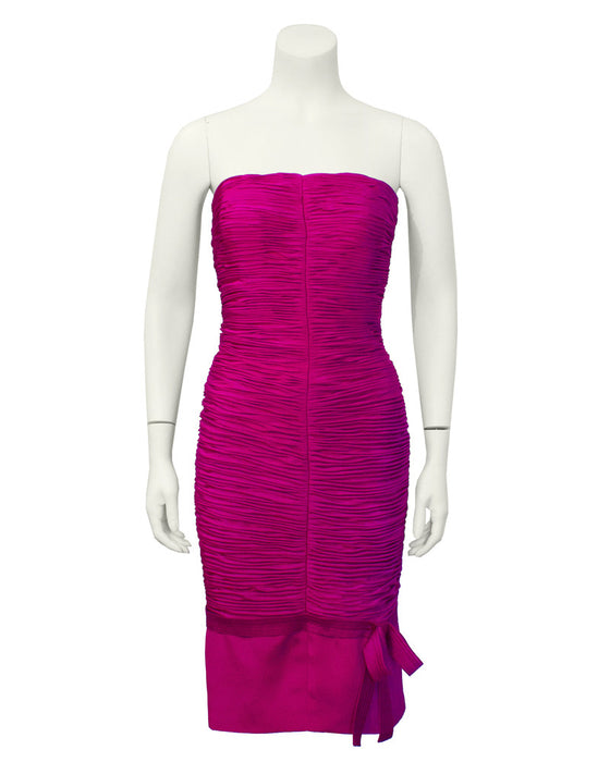 Pink Strapless Wiggle Dress