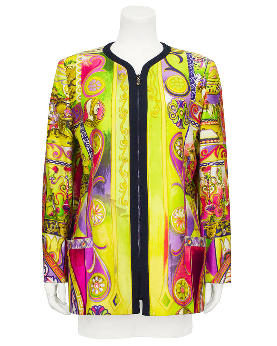 Multi Colour Baroque Jacket with Zipper