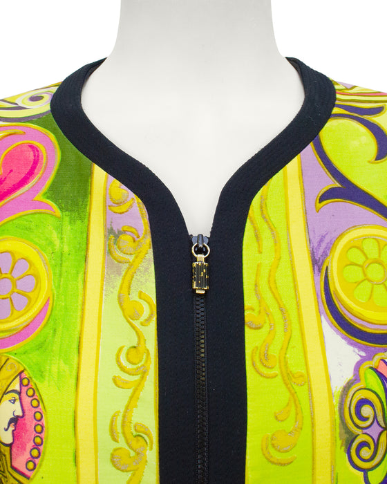 Multi Colour Baroque Jacket with Zipper