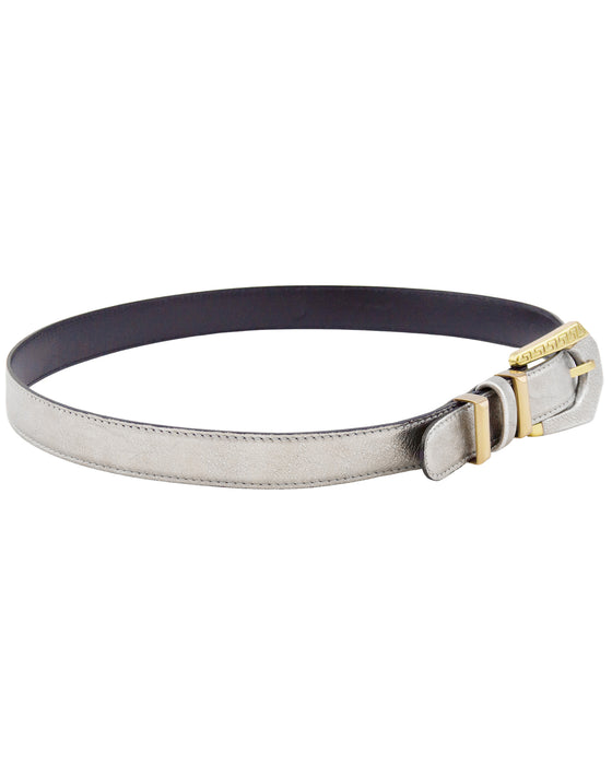 Silver Leather and Gold Belt