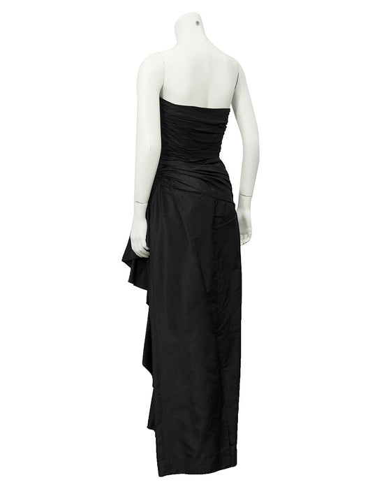 Black strapless gown