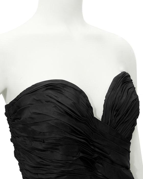 Black strapless gown