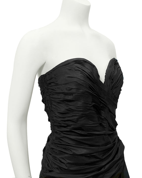 Black strapless gown