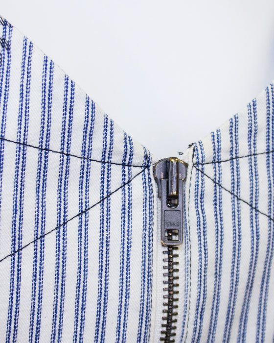 Blue Striped Denim Corset