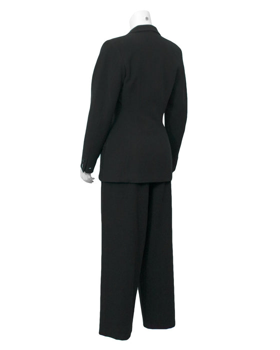 Black Wool Suit with Net pockets