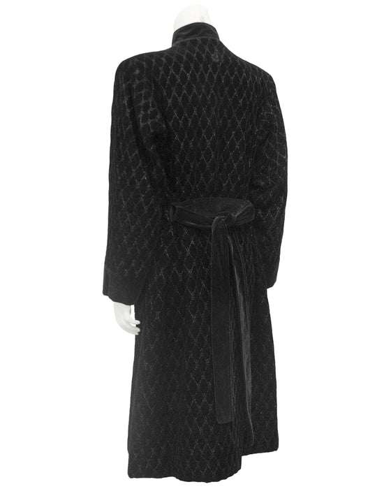 Black Quilted Velvet Coat