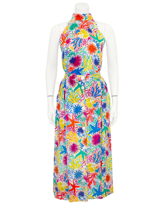 Multi Colour Starfish and Sea Urchin Printed Ensemble