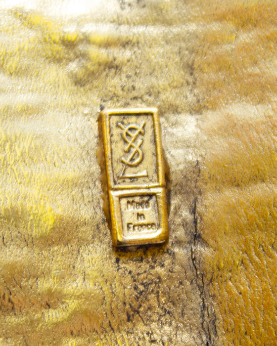 Gold Tone Alligator Motif Cuff