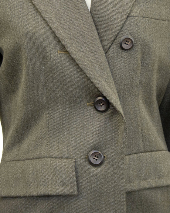Khaki Wool Skirt Suit