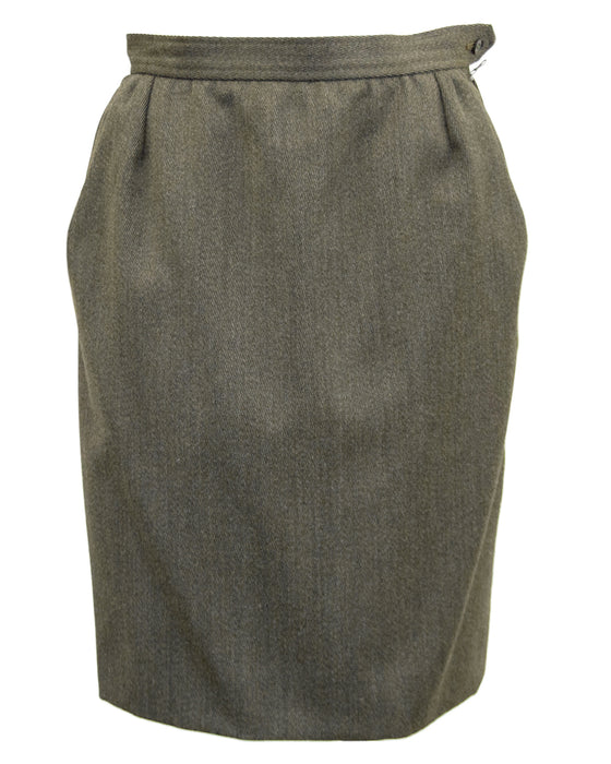 Khaki Wool Skirt Suit