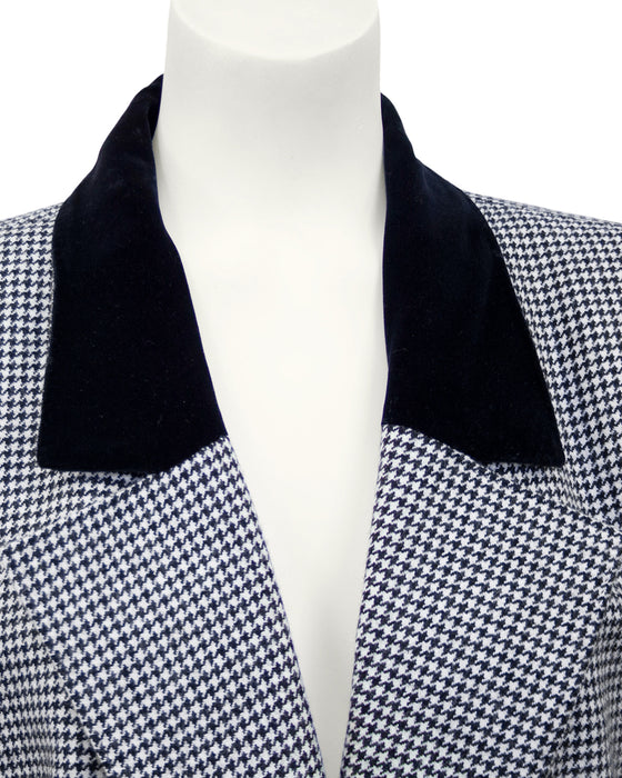 Black and White Houndstooth Skirt Suit
