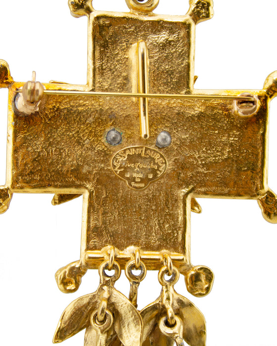 Red and Gold Maltese Cross Pin/Pendant
